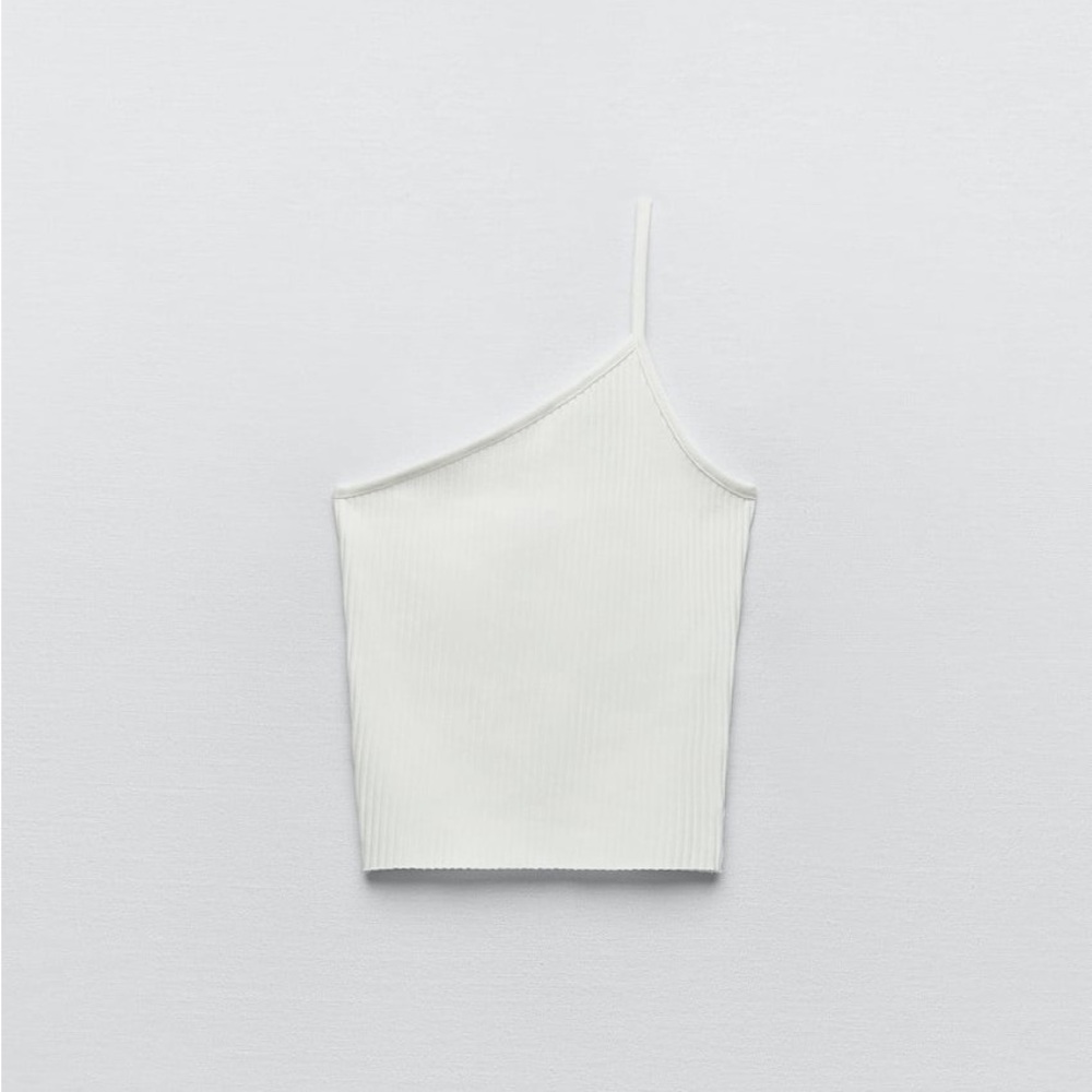 NWT ZARA Ribbed Asymmetrical Top Small